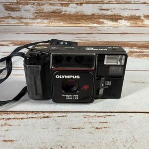 Olympus AFL-T 35mm Film Camera Black Auto Focus Auto Exposure 1980s Used